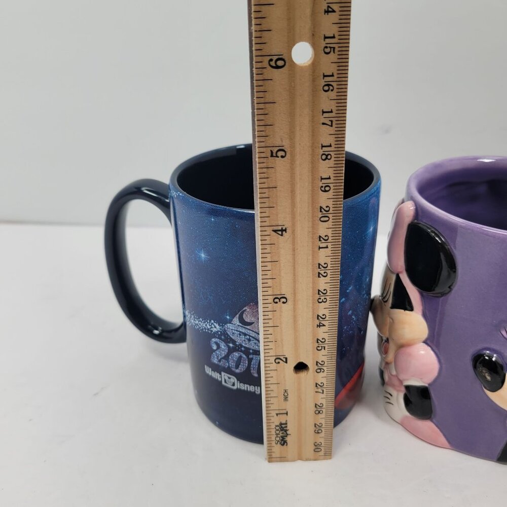 Disney World 2017 Mickey & Minnie Mouse 3D Ceramic Mugs Set Of 2 - Picture 7 of 9